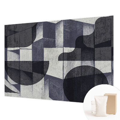 Mural decorativo con diseño de simetría geométrica