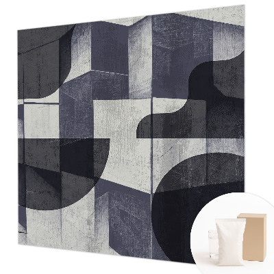 Mural decorativo con diseño de simetría geométrica