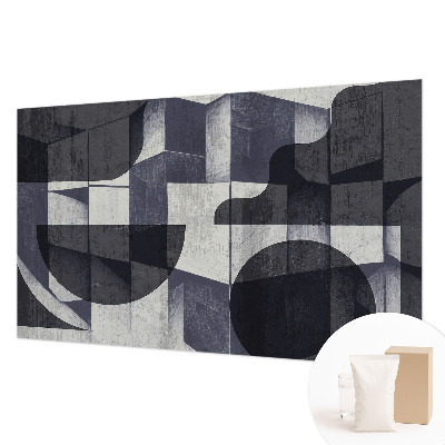 Mural decorativo con diseño de simetría geométrica