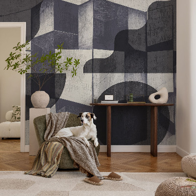 Mural decorativo con diseño de simetría geométrica