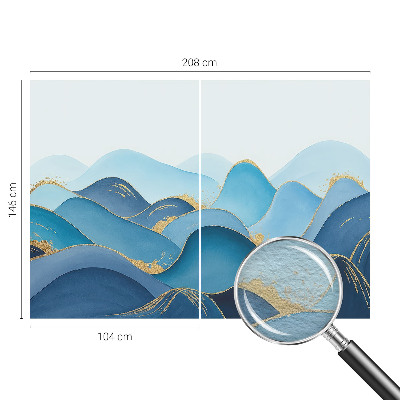 Papel mural texturado decorativo con motivo de paisaje ondulado