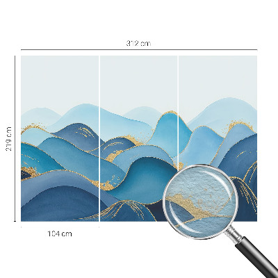 Papel mural texturado decorativo con motivo de paisaje ondulado