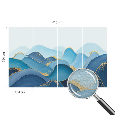 Papel mural texturado decorativo con motivo de paisaje ondulado
