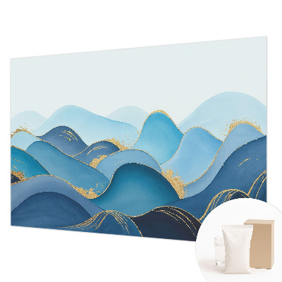 Papel mural texturado decorativo con motivo de paisaje ondulado