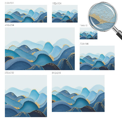 Papel mural texturado decorativo con motivo de paisaje ondulado