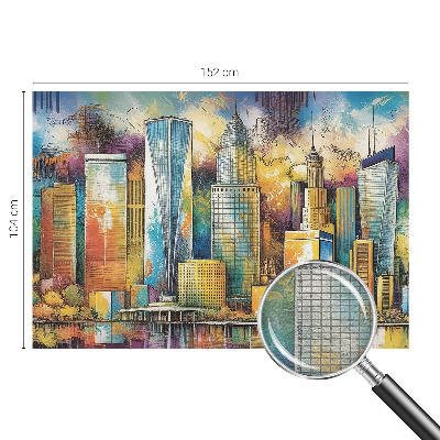 Fotomural decorativo para cabecero de cama con un panorama de la ciudad