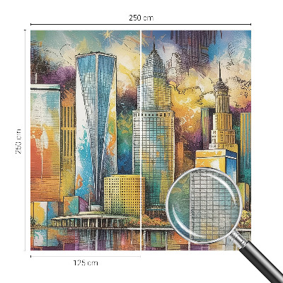 Fotomural decorativo para cabecero de cama con un panorama de la ciudad