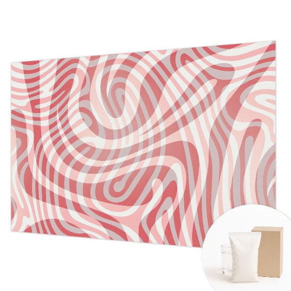Mural decorativo con diseño de líneas onduladas