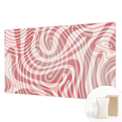 Mural decorativo con diseño de líneas onduladas