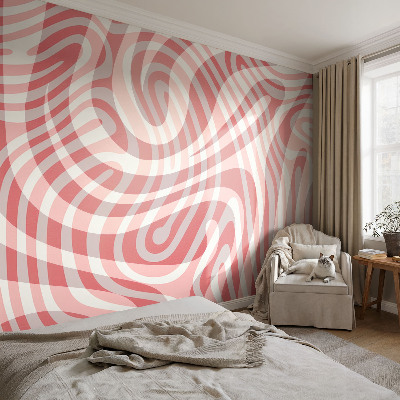 Mural decorativo con diseño de líneas onduladas