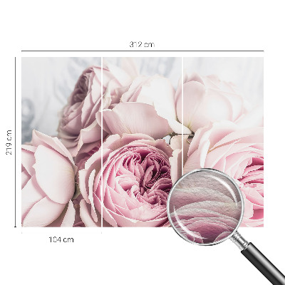 Mural de pared con estampado hermoso con diseño de rosas rosadas