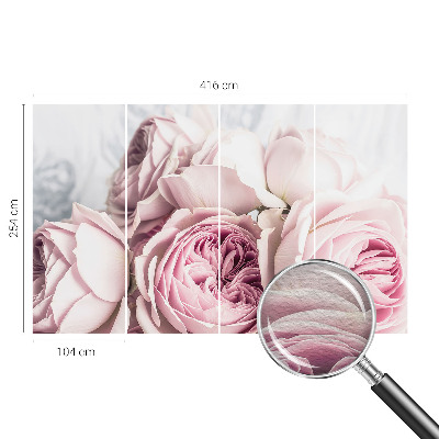 Mural de pared con estampado hermoso con diseño de rosas rosadas