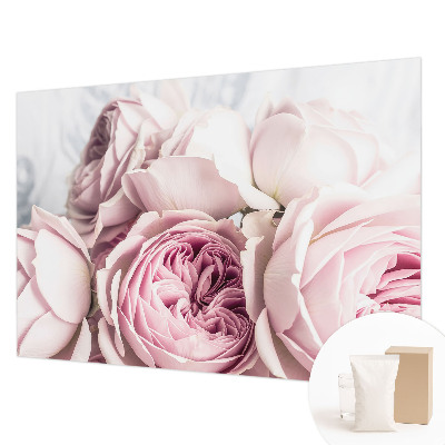 Mural de pared con estampado hermoso con diseño de rosas rosadas