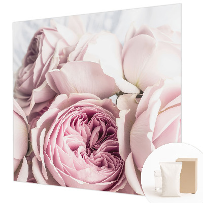 Mural de pared con estampado hermoso con diseño de rosas rosadas
