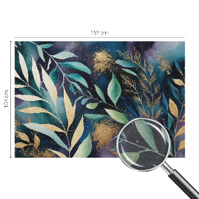 Papel mural texturado decorativo con diseño de hojas botánicas