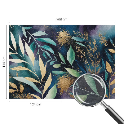 Papel mural texturado decorativo con diseño de hojas botánicas