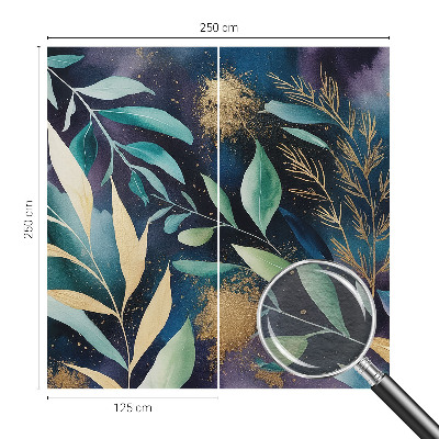 Papel mural texturado decorativo con diseño de hojas botánicas