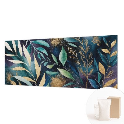 Papel mural texturado decorativo con diseño de hojas botánicas