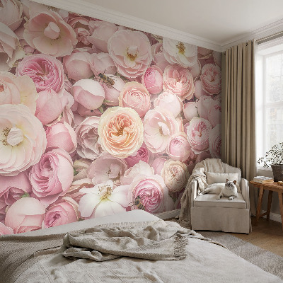 Papel mural con patrón decorativo con diseño de flores decorativas