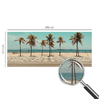 Mural de pared con estampado hermoso con motivo de playa con palmeras