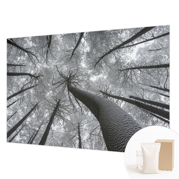 Papel mural texturado decorativo con estampado de paisaje invernal