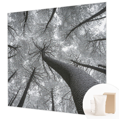 Papel mural texturado decorativo con estampado de paisaje invernal