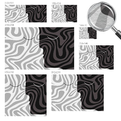 Mural decorativo con diseño de caras abstractas
