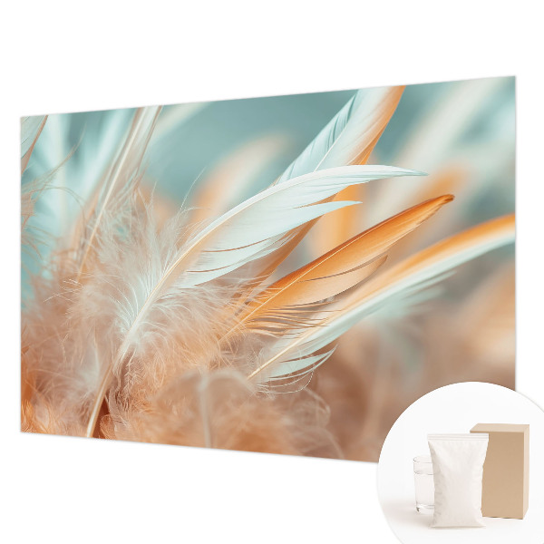 Mural de pared con estampado hermoso con plumas delicadas como motivo decorativo
