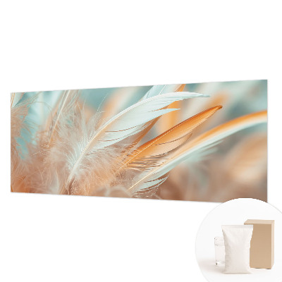 Mural de pared con estampado hermoso con plumas delicadas como motivo decorativo
