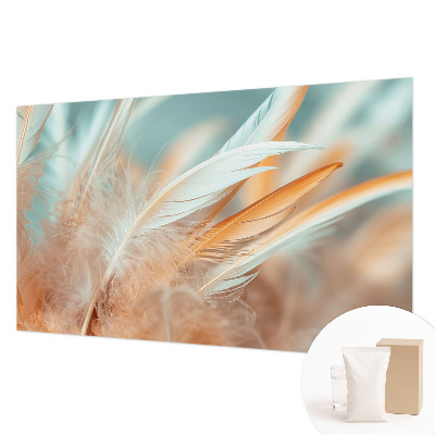 Mural de pared con estampado hermoso con plumas delicadas como motivo decorativo