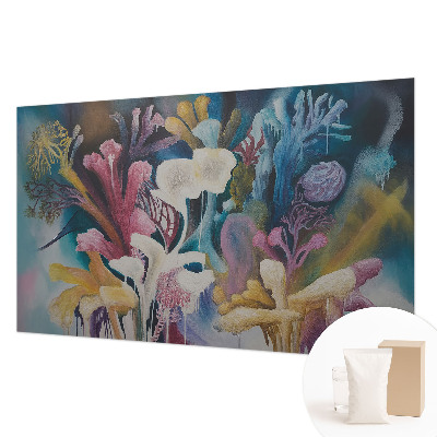 Mural decorativo con motivo de explosión floral