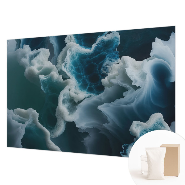 Papel mural texturado decorativo con motivo de olas del mar