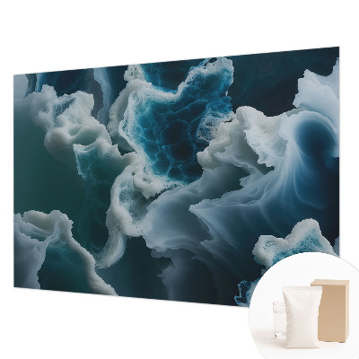 Papel mural texturado decorativo con motivo de olas del mar