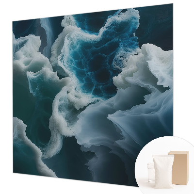 Papel mural texturado decorativo con motivo de olas del mar