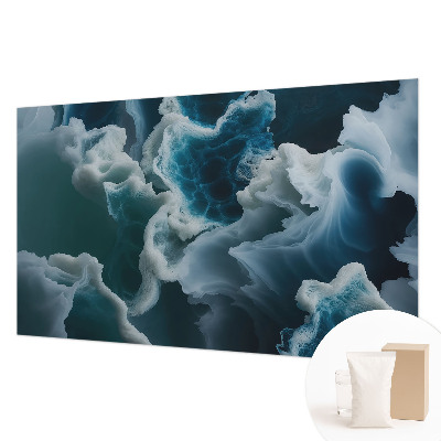 Papel mural texturado decorativo con motivo de olas del mar