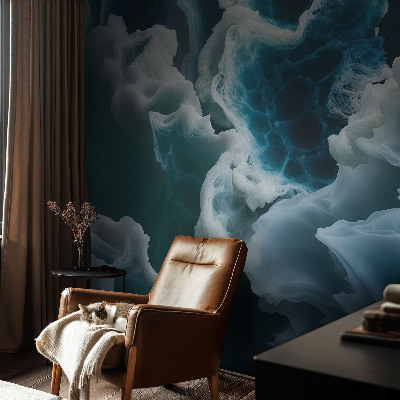 Papel mural texturado decorativo con motivo de olas del mar