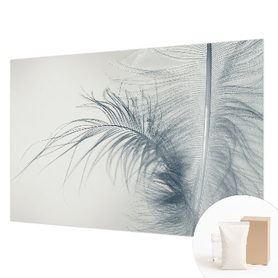 Papel mural con patrón decorativo con motivo de pluma delicada