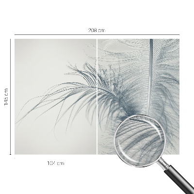 Papel mural con patrón decorativo con motivo de pluma delicada
