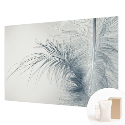 Papel mural con patrón decorativo con motivo de pluma delicada