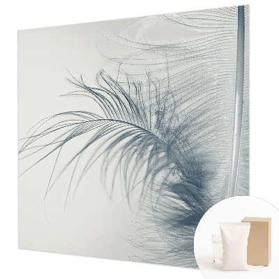 Papel mural con patrón decorativo con motivo de pluma delicada