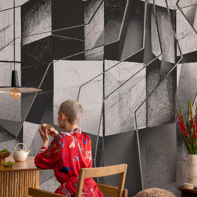 Mural de pared con estampado hermoso con motivo de abstracción geométrica