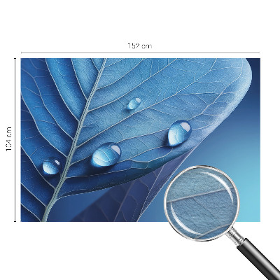 Papel mural texturado decorativo con diseño de hoja azul