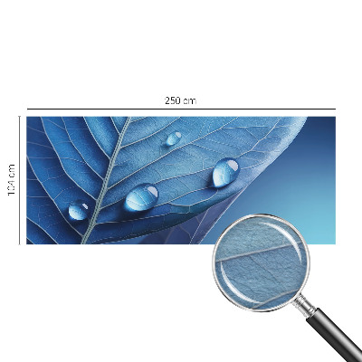 Papel mural texturado decorativo con diseño de hoja azul