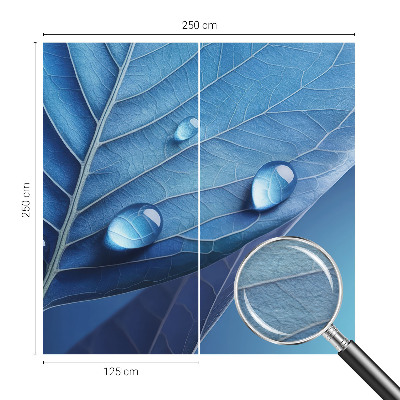 Papel mural texturado decorativo con diseño de hoja azul