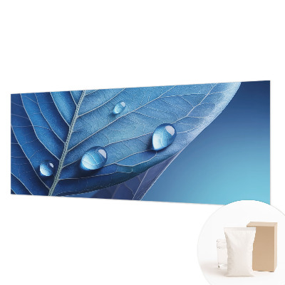 Papel mural texturado decorativo con diseño de hoja azul