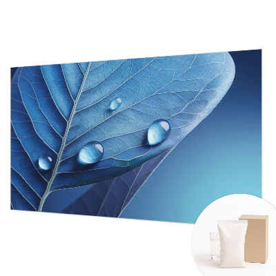 Papel mural texturado decorativo con diseño de hoja azul