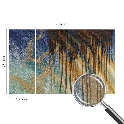 Mural decorativo con una composición abstracta