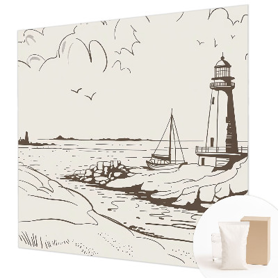 Mural de pared con estampado hermoso con un paisaje costero