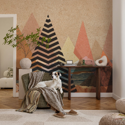 Papel mural texturado decorativo con paisaje abstracto