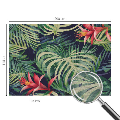 Fotomural decorativo para cabecero de cama con diseño de plantas exóticas